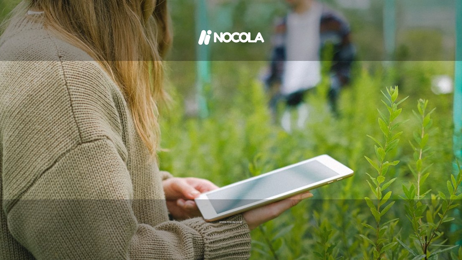 Side view of crop anonymous female gardener using digital device for taking picture of green plants in glasshouse