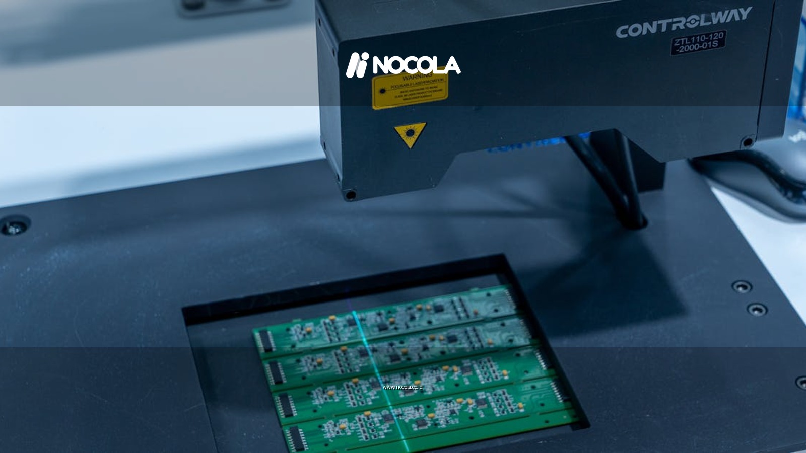 Close-up of a PCB inspection machine in action, highlighting technology.